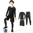 thumbnail image 2 of Fozruso Clothing Sets for Kids Back to School Boys Girls Base Layer Athletic Compression Leggings And Shirts Thermal Underwear Set Running Pants Tights Sizes 6-7 Years(Gray), 2 of 6