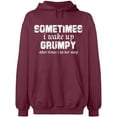 thumbnail image 2 of OXI Hoodie Sweatshirt - I Wake Up Grumpy, Basic Casual Hoodie for Men's and Women Fleece Hoodie Long Sleeve - Maroon Medium, 2 of 3