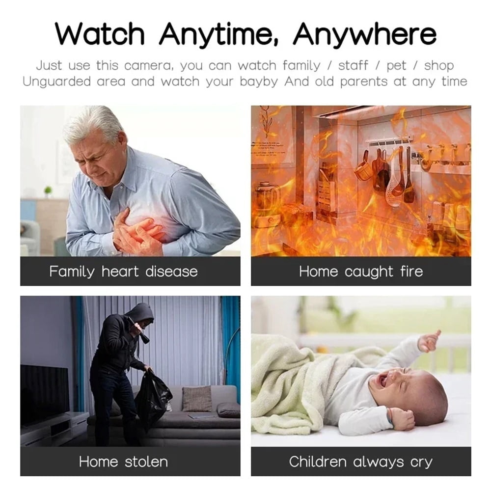 8MP Wifi Camera Video Call with 2.8 Inch IPS Screen Baby Cry Sound Detection Wireless Security IP Camera Baby Monitor V380 APP