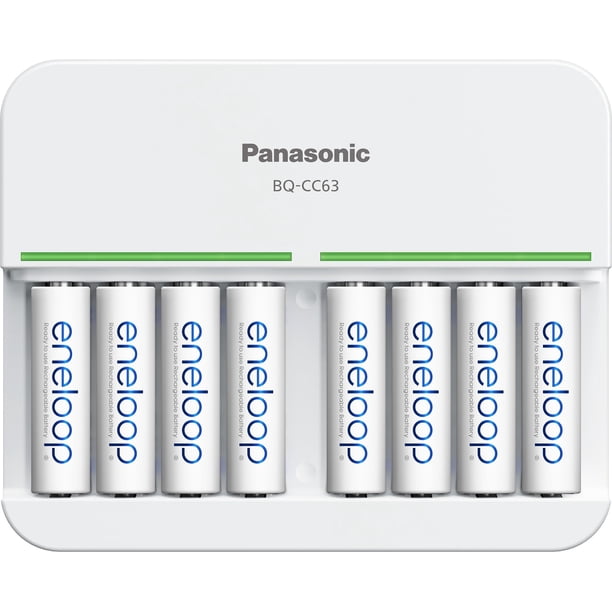 Cargador de baterías Eneloop Panasonic K-KJ63MCA8BA con baterías 8AA