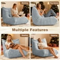 thumbnail image 4 of Bean Bag Chair for Adults with Lumbar support pillow Memory Foam Giant Bean Bag Sofa with Corduroy Material Lazy Sofa for Living Room Bedroom Dorm Office, Grey, 4 of 7