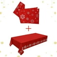 thumbnail image 7 of ZACOO 60"x84" Red White Table Cover Christmas Printed Snowflake Fabric Tablecloths Rectangular Oblong for Winter Holiday, Spillproof & Waterprooft, 7 of 7