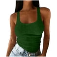 thumbnail image 4 of enyan Women Athletic Tops Womens Spaghetti Strap V-Neck Ribbed Tank Tops for Women 2026 Slim Fitted Soft Camisole Basic Layering Shirts,Dark Green,XXL, 4 of 7