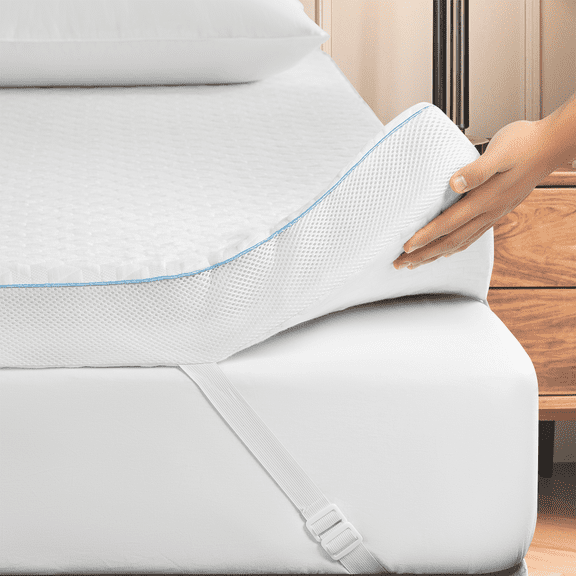 SONORO KATE 3 Inch Gel Memory Foam Mattress Topper with Cooling Bamboo Cover, High Density Non-Slip Mattress Pad for Pressure Relief, CertiPUR-US Certified, Queen