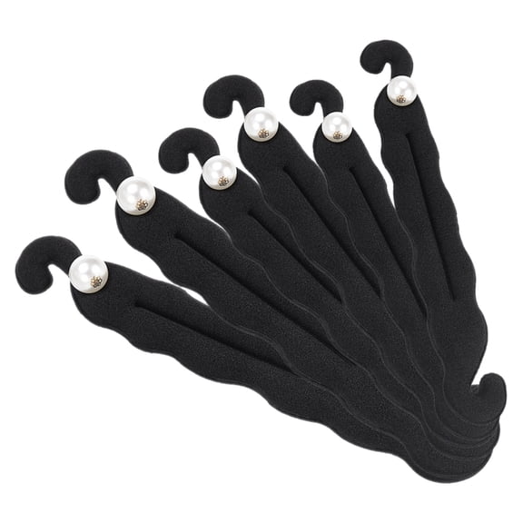 YOSADIER Black Hair Bun Maker Sponge for Weddings and Parties, 6 Pieces Hair Styling Tools