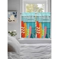 thumbnail image 4 of Kitchen Curtains 54 Inches length, Surfboard Window Treatment Curtain Drapes, Summer Starfish Palm Leaf Wood Grain Blue Decorative Window Curtains for Bedroom Cafe, 52"x54", 2 Panels, 4 of 7