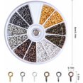 thumbnail image 2 of Mini ganchos para ojos, 600 piezas de ganchos para ojos roscados, ganchos para ojos roscados, ganchos para ojos roscados de acero inoxidable para manualidades y fabricación de joyas, 2 of 5