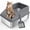 Dark gray, variant on Enclosed Cat Litter Boxes, Stainless Steel Extra Large Litter Box with Lid for Big Cats and Multi-cat, High Sided, Anti-Urine Leakage, Non-Stick, Silver Gray*2