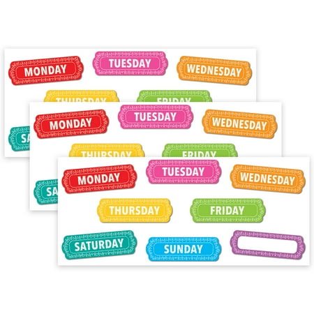 UPC: 0194629121038 | Ashley Productions Magnetic Die-Cut Timesavers & Labels Days of the Week Chalk Loops 8 Per Pack 3 Packs