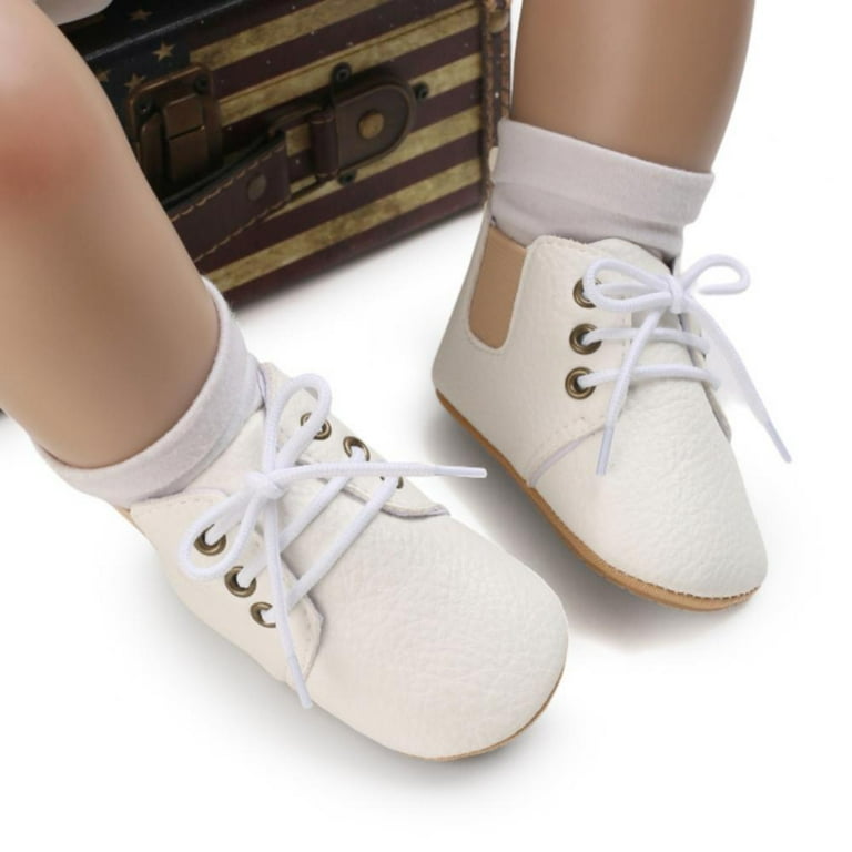 Infant Baby Boys Girls Walking Shoes Soft Sole Non Slip First Walker Shoes Newborn Crib Shoes Perfect for Baptism Crawling Wedding