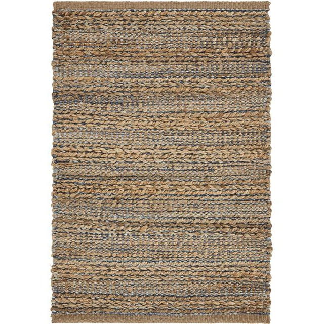 LR Resources NATUR03338NAV2030 Tapis de Zone Entrelacée&44; Marine & Naturel