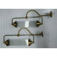 thumbnail image 3 of Pair Antique Old Vintage Art Deco Brass & Glass Rod Ship Light Wall Sconces Lamp, 3 of 4