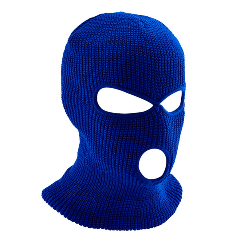 All-match Letter V Embroidered Knitted Hat Face Mask 3 Holes Balaclava Ear  Protection for Winter Outdoor Activities H7EF