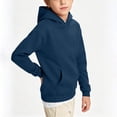 thumbnail image 6 of Ltctricy Hoodies for Boys Girls Comfy Hooded Sweatshirt Solid Color Long Sleeve Shirts Kids Pullover Tops with Pockets(Navy,7-8 Years), 6 of 7