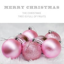 DefiDgd 24pcs 1.18inch Christmas Ball Ornaments Set,Christmas Tree Hanging Decorations,Glittering Shatterproof Balls for Xmas Tree, Holiday Party Decor Cylindrical Outer Packaging(Pink)