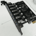 thumbnail image 3 of 2X USB 3.0 PCI Express Adapter PCI E to 7 Ports USB 3 Expansion Adapter Card USB3 PCIe PCI-E X1 Controller Converter, 3 of 5