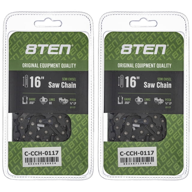 Semi Chisel Chainsaw Chain 16 inch .050 3/8 LP 60DL for McCulloch Mac 2 Pack 810-CCC2339H