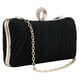 thumbnail image 1 of Bolso de mano dorado con purpurina para mujer Bolso de noche plisado para novias y bodas con anillo de strass, 1 of 8