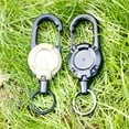 thumbnail image 7 of 1 Pcs Retractable Keychain with 60CM Steel Cord Heavy Duty Carabiner Badge Reel ID Holder Extendable Camping Hiking Hanging Buckle Keyring, 7 of 7