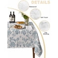 thumbnail image 3 of Farmhouse Flower Tablecloth Square Table Cloth 54x54,Waterproof Outdoor Table Cloth Covers Decorative Table Protector ,Botanical Vintage Light Blue Leaf Washable Table Cover for Kitchen Dinning Party, 3 of 8