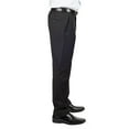 thumbnail image 2 of Slim Fit Men's Solid Suit Pants Trouser Flat Front No Pleats Dress Slacks (US, Waist Inseam, 40, 32, Regular, Regular, Black), 2 of 4
