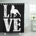 thumbnail image 1 of ABPHQTO Niño American Love Pit Bull sobre perro negro Cortina de ducha 150x180 cm, 1 of 1