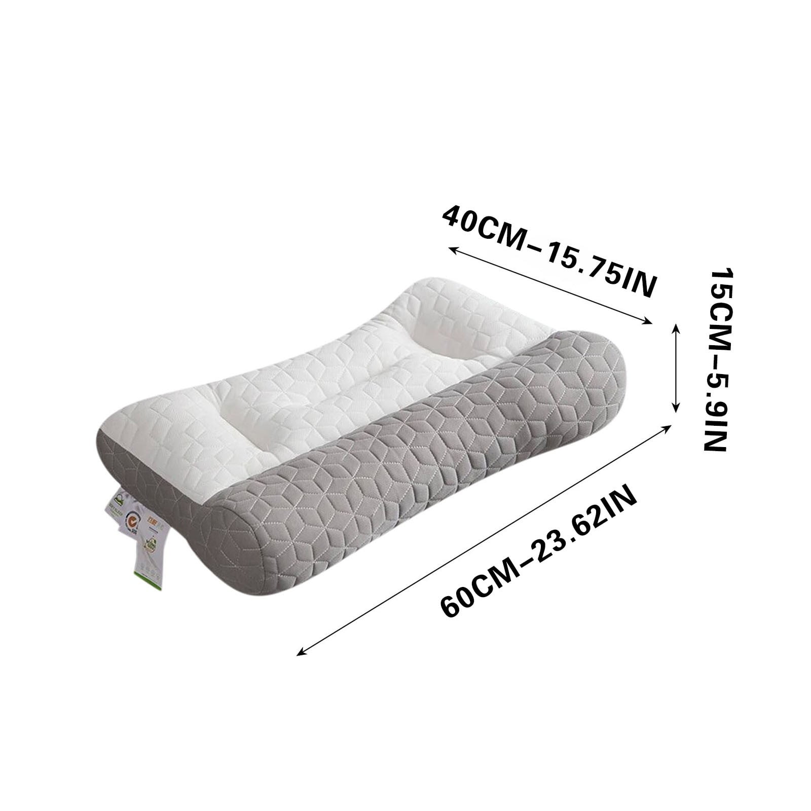 Sleep Enhancing Cervical Support Comfort Goose Down Pillow, Cervical Neck Pillow for Sleeping, Ergonomic Neck Support Pillows for All Sleeping Positions (1 Pack, White, Medium)