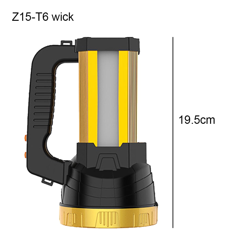 High Powered Super Bright Handheld LED Spotlight Flashlight Powerful Rechargeable Large Capacity Long Lasting Big Heavy Duty Searchlight，Z11-55 wick
