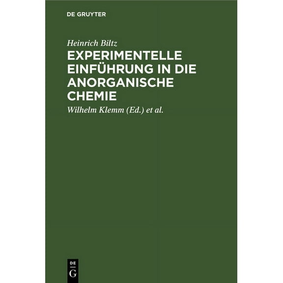 Experimentelle Einführung in Die Anorganische Chemie (Hardcover)