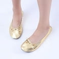 thumbnail image 4 of ZTTD Women Foldable Portable Travel Ballet Flat Roll Slipper Shoes Dance Party Shoes Gold, 4 of 4