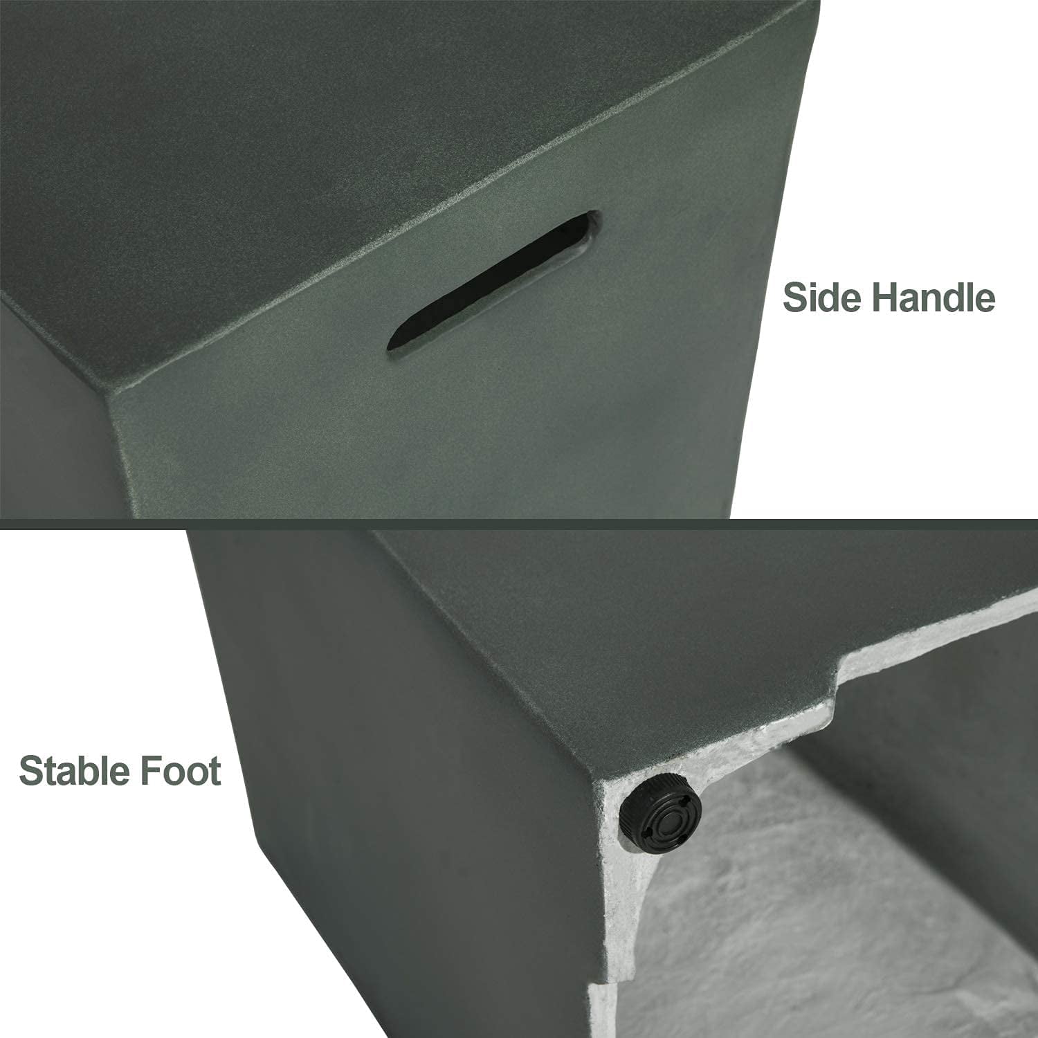 COSIEST 20lb Propane Square Green Fire Pit Tank Table