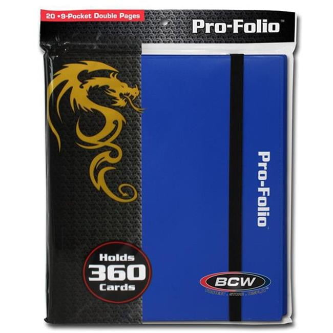 BCW BLUE Pro-Folio Binder Album 9 Pocket Side Load Pages 360 Card Storage 