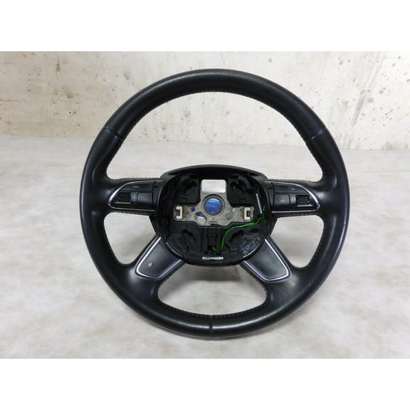 Pre-Owned 13 Audi A4 Black Leather Steering Wheel OEM LKQ (Good)