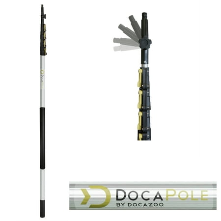 DocaPole 6 - 24 foot Extension Pole Multi-Purpose Telescopic Pole for Window Cleaning, Gutter Cleaning, Hanging Christmas Lights Bulb Changer and Paint Roller Telescoping