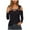 Black, variant on Women's Fashion Casual Off Shoulder Solid Color Long Sleeved Top
