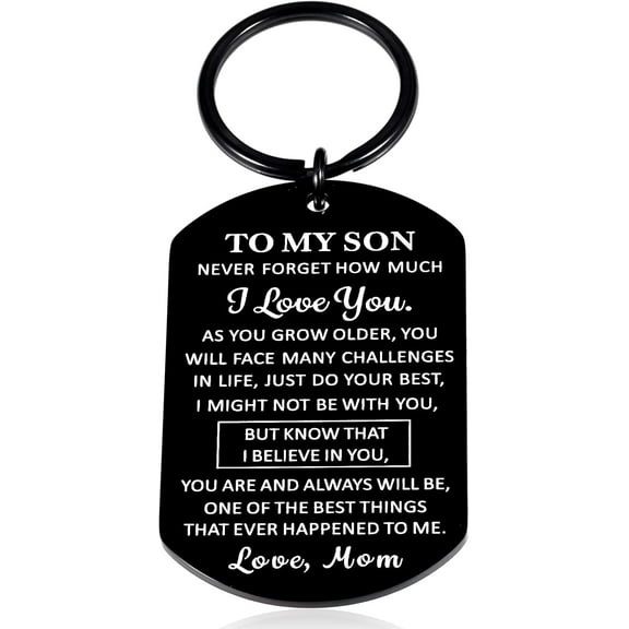 High School Graduation Gifts for Boys Inspirational Back to School Essentials for Son from Mom To My Son Keychain I Love You Gifts for Him Mens Christmas Stocking Stuffers