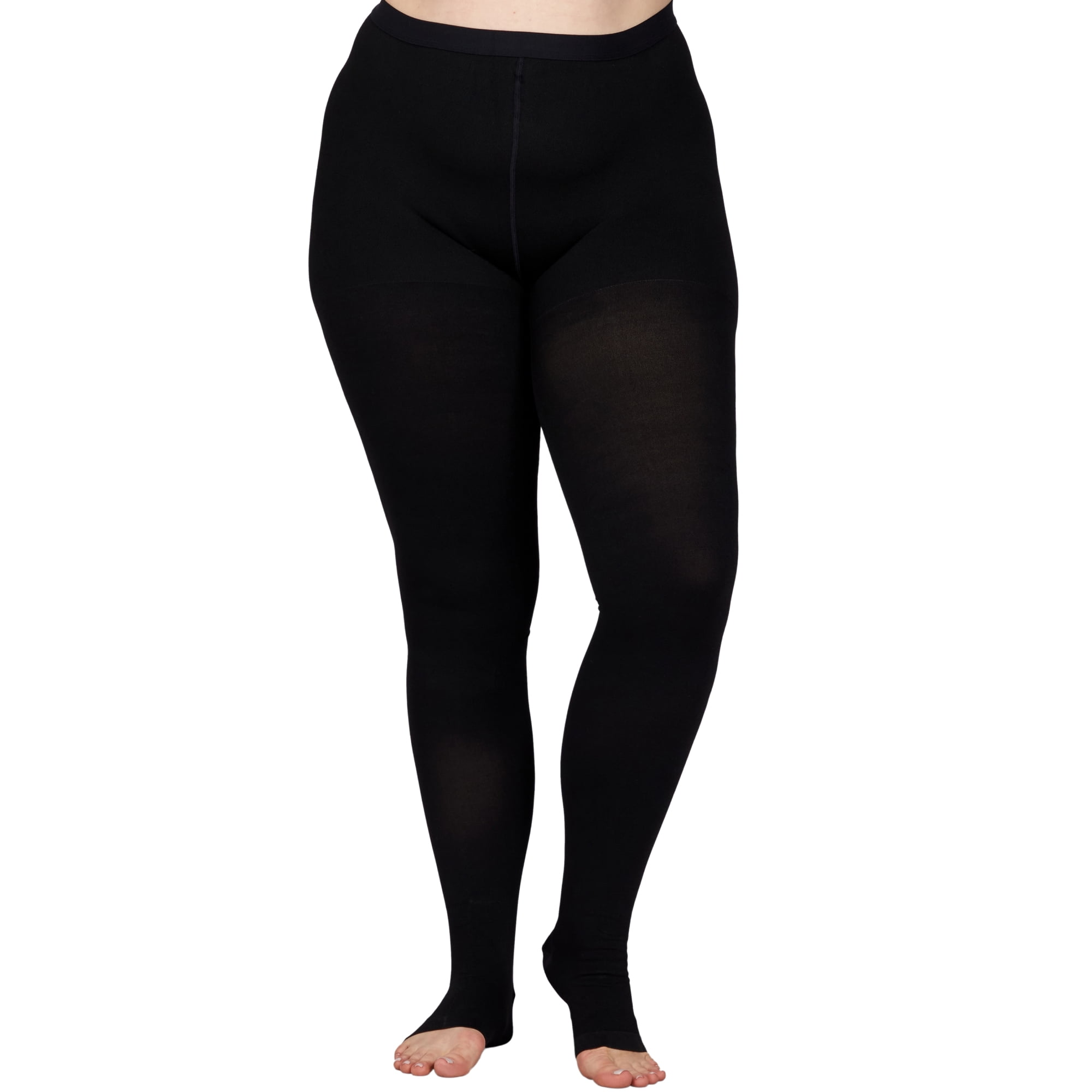 Made in USA - Extra Wide Womens Compression Tights 20-30mmHg - Black, 5XL 