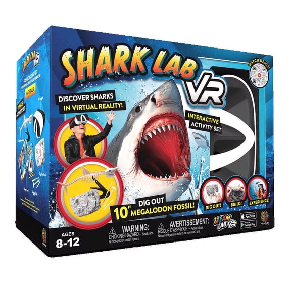 Abacus Brands Immersive Learning VR Goggles - Shark Lab Virtual Reality Science Kit for Kids, STEM Toys
