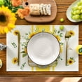 thumbnail image 5 of Sm:)e Summer Sunflowers Placemats Set of 4, 12 x 18 Inch, Vintage Spring Summer Flower Home Kitchen Dining Decor, 5 of 7