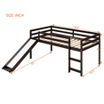 thumbnail image 3 of Tcbosik Loft Bed Twin Size, Wood Bed Frame with Slide and Ladder, No Box Spring Needed, Espresso, 3 of 10