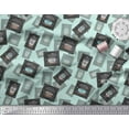 thumbnail image 3 of Soimoi Green Cotton Voile Fabric Mocha & Caramel Coffee Beverages Print Fabric by the Yard 56 Inch Wide, 3 of 3
