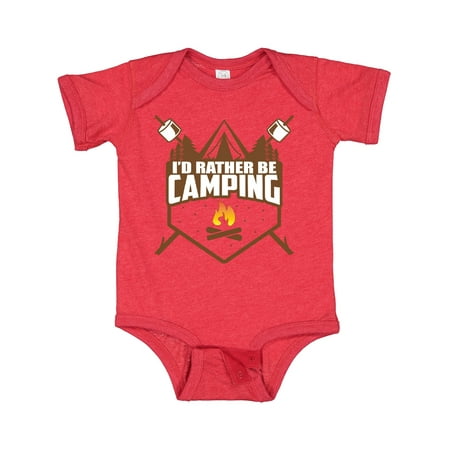 

Inktastic I d Rather Be Camping Gift Baby Boy or Baby Girl Bodysuit