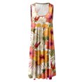 thumbnail image 4 of Robe Femme robe d'Été Courte Décontractée Col Débardeur Plage Robe d'Été Imprimée Robe Femme Ronde Adulte Vêtements Femme Jaune Taille P, 4 of 6