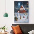 thumbnail image 4 of Cute Snowman Winter Holiday Canvas Picture 20x30inch Canvas Prints Whimsical Winter Scene of An Old Red Barn with Snowman Wall Art for Living Room for Office Kitchen Living Room Decor Unframed, 4 of 8