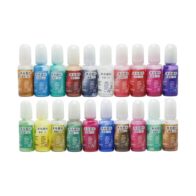 Epoxy Resin Pigment Color Dye Liquid Based Ink Concentrated Epoxy Colorant for DIY Art Crafts, Candle Making, Coloring, Paints, Scrapbook Pearlescent 20Colors