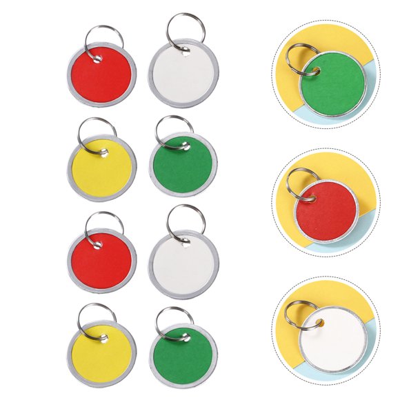 IDEANATEGRATE 50Ud Etiquetas Para Llaves Reutilizables Con Anillos Multicolor Para Organización En El Hogar