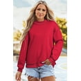 thumbnail image 3 of Casual Women's Racing Red Oversize Reversible Mock Neck Sweatshirt for Everyday Style | XL, 3 of 6