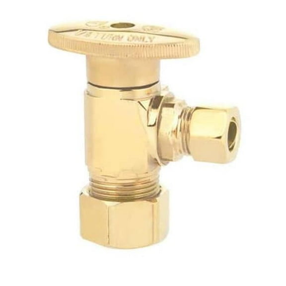 Keeney Shut-Off Valve < 0.25 % Lead Angle 1/2 " Fip Polished Brass Finish Carded 1/2 " Fip X 3/8 " O