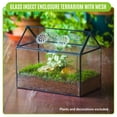 thumbnail image 6 of NCYP Glass Terrarium with Lid, Ventilation Holes for Indoor Plants, Succulents, Cactus, House-Shaped Clear Box, Terrarium Only, 6 of 10