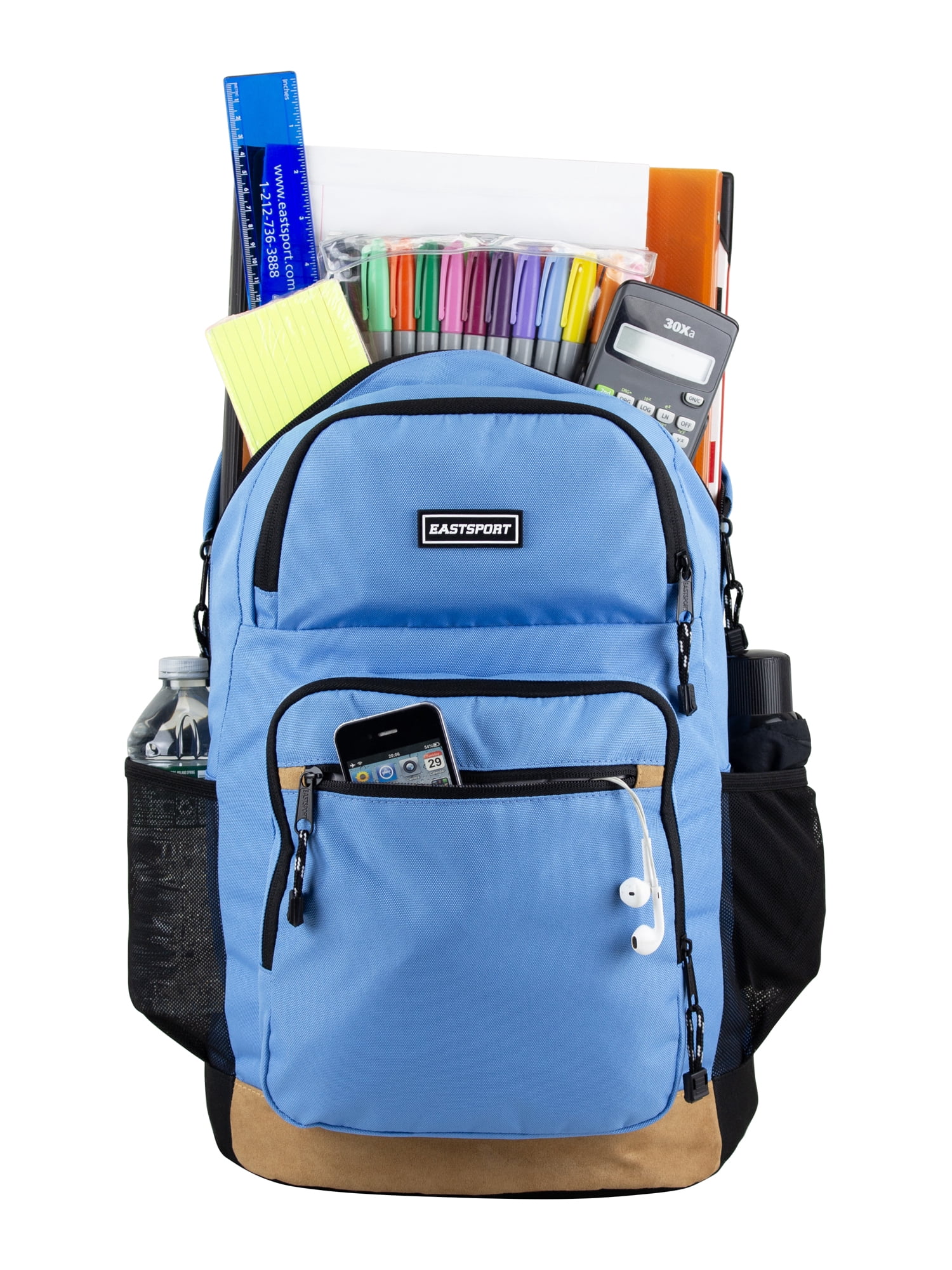 Eastsport Unisex Essential Backpack, Tranquil Blue/Suede